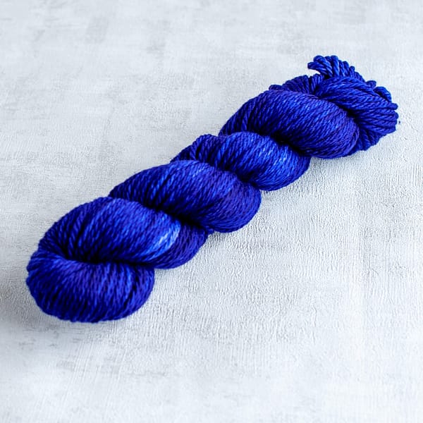 one skein of chunky weight midnight blue yarn