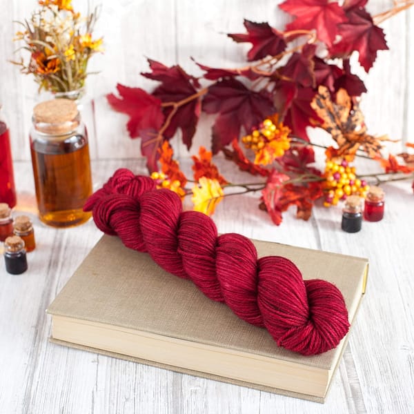A skein of red yarn 