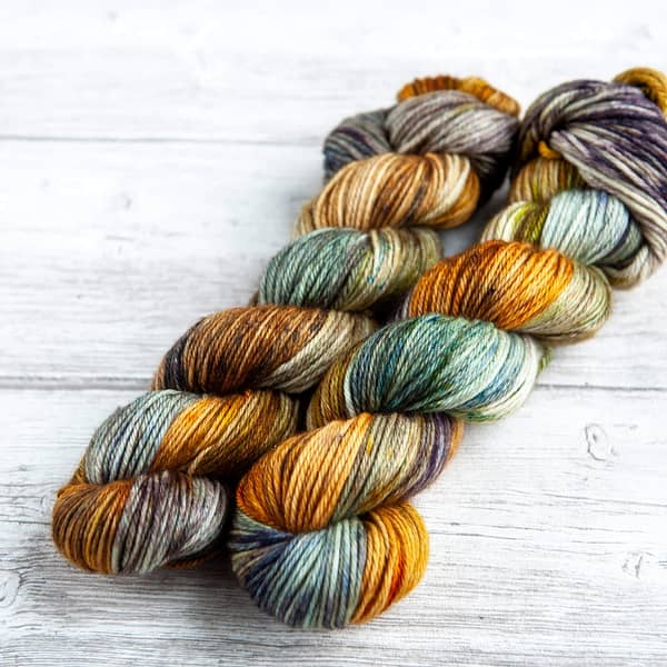 two skeins of yarn in the colorway 'Barrowland Ballroom'