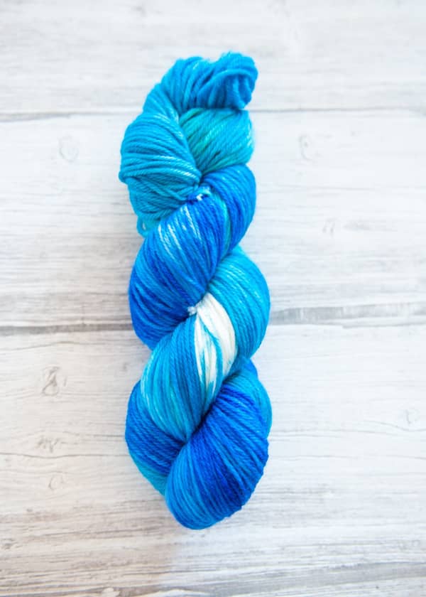 One skein of yarn in the colorway Cote d'Azur