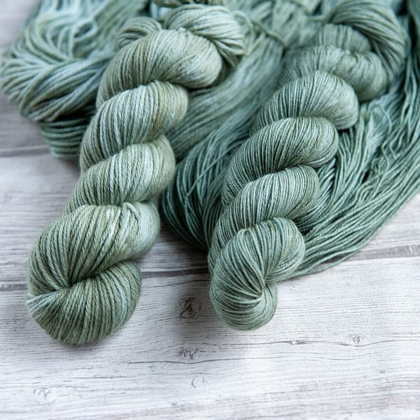 two skeins of yarn in the colorway 'Portree Harbour'