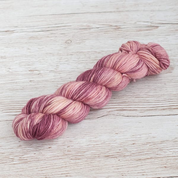A skein of Vintage Rose yarn