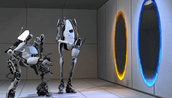 still from the video game 'Portal 2'